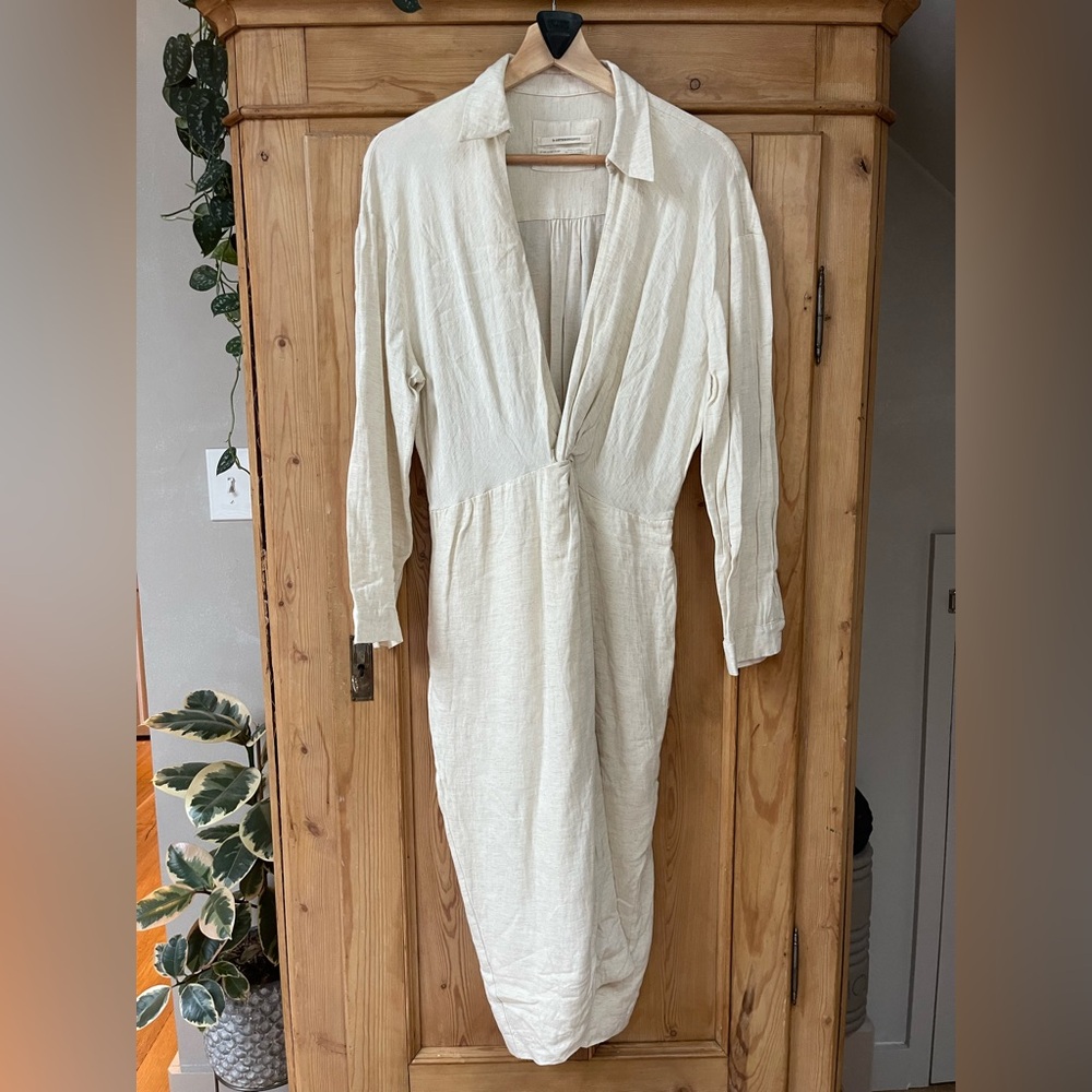 Anthropologie Cream Long Sleeve Dress
